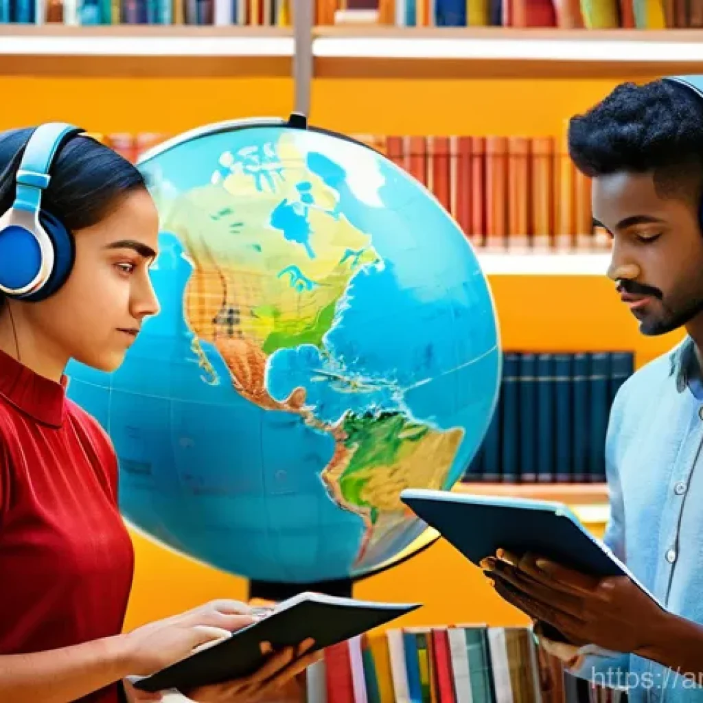 스페인어 뉴스 듣기 연습 - **Prompt 1: "The Gateway to Spanish Mastery and Cultural Immersion"**
A vibrant, medium-shot ima...