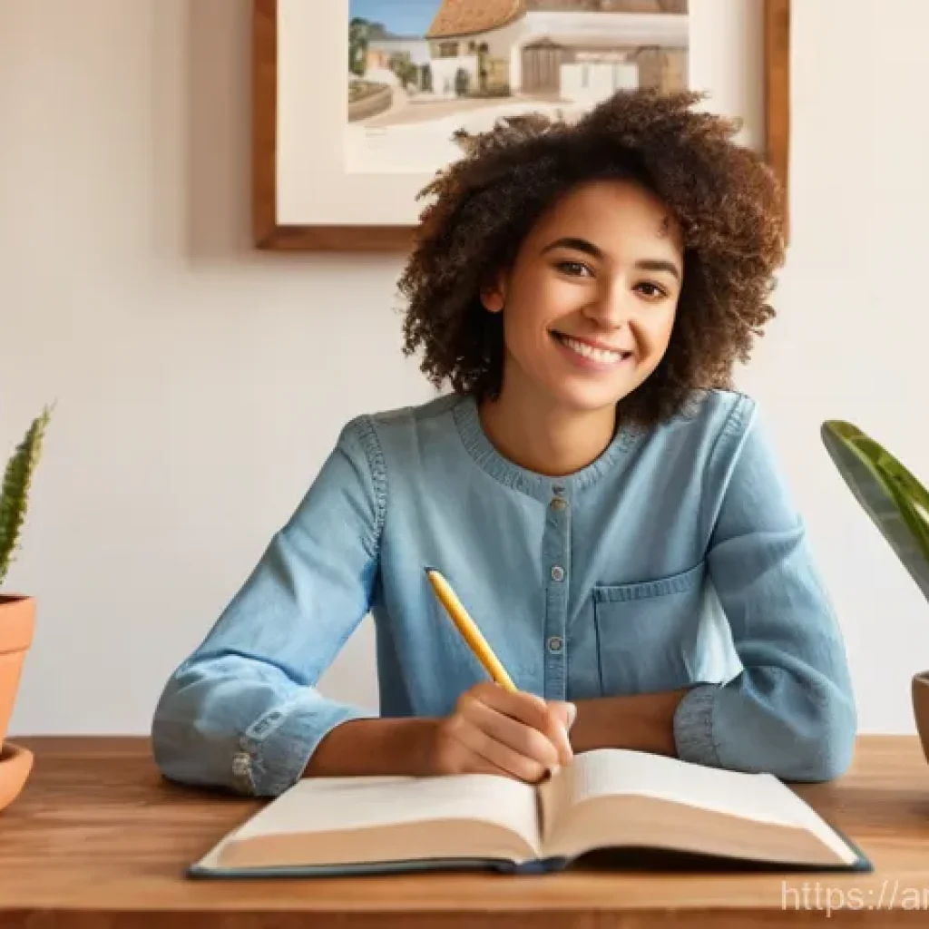 스페인어 혼자 공부하는 법 - **Prompt 1: Focused Language Learner at Home**
"A bright, naturally lit indoor scene featuring a...