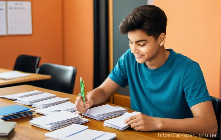 스페인어 어휘 암기법 - **Prompt:** A vibrant scene featuring two cheerful young adults (around 18-20 years old) in a modern... 스페인어 어휘 암기법 - **Prompt:** A vibrant scene featuring two cheerful young adults (around 18-20 years old) in a modern...